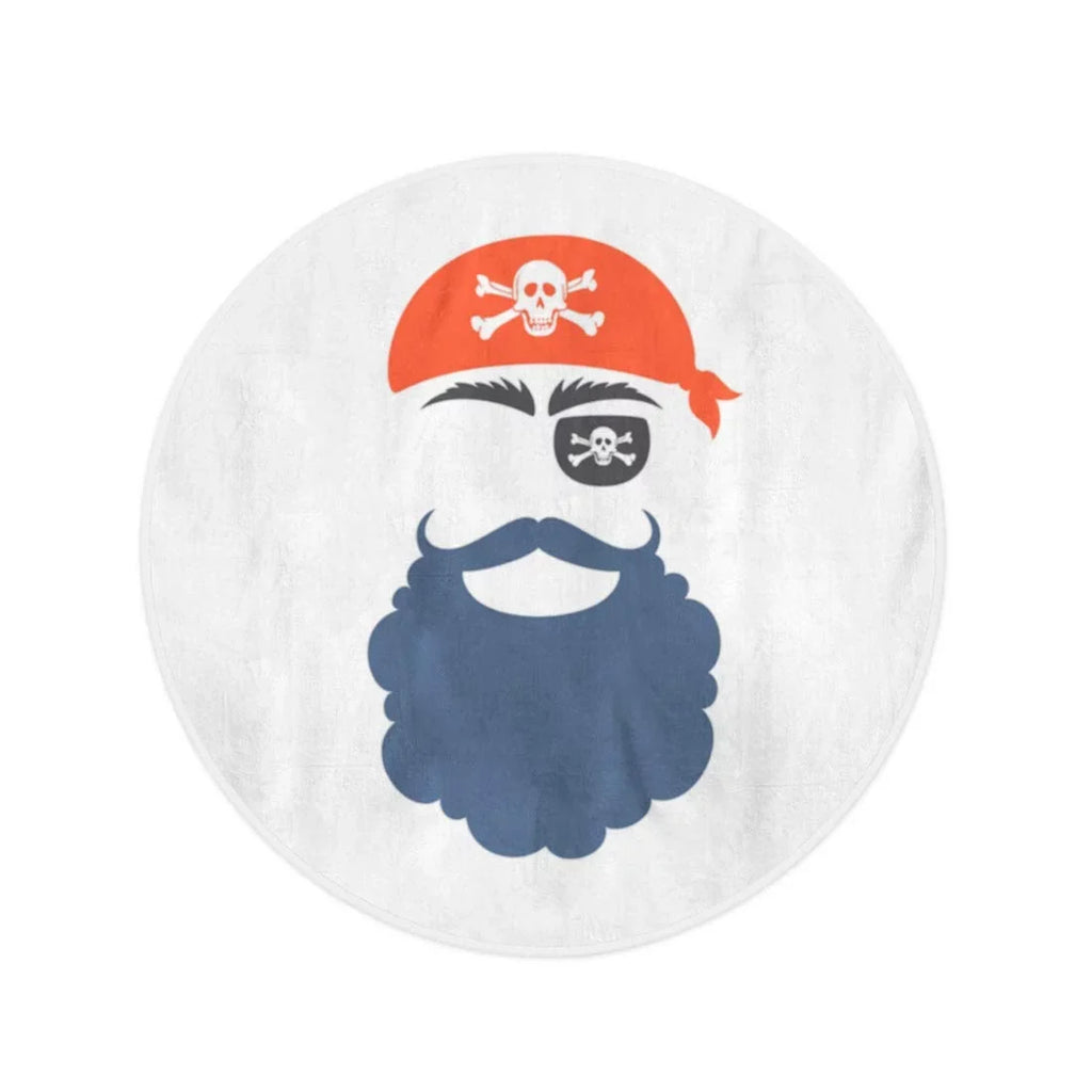 inch Props Blanket Mustache Face Towel Tapestry Circle Mask Travel 60 Eyecup Mat Round Corsair LADDKA Beach Throw Beard Towels Birthday Circular Babushka Beach Party Pirate Booth