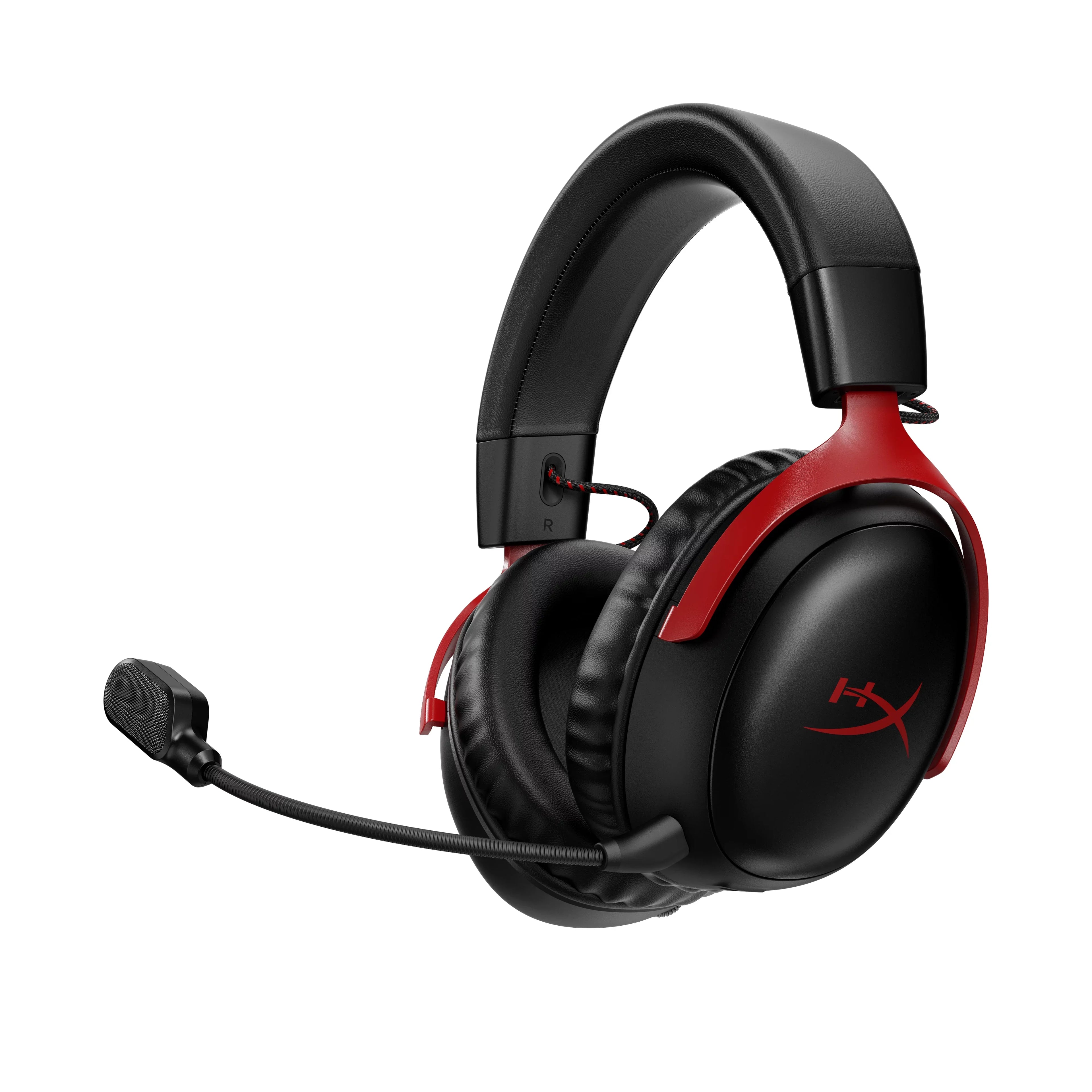 ¨C microphone HyperX 120-hour PS4, up headset Cloud Wireless 10mm to PS5, foam, Black/Red Gaming angled III 53mm Durable Battery, Frame, for Wireless, PC, 2.4GHz Memory ¨C drivers,