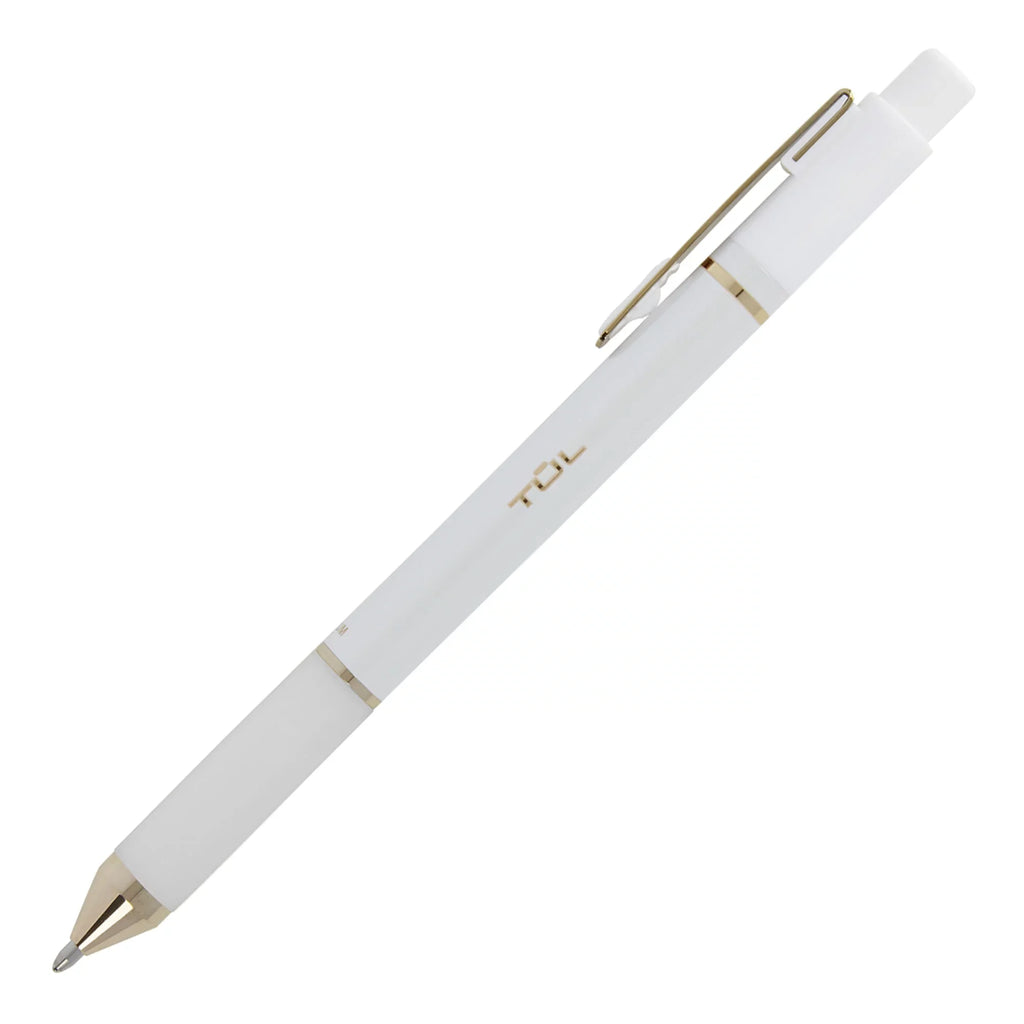 Pens Barrel, Pack 12 Point, Black 1.0 Ink, Retractable TUL? mm, Medium Pearl Of Ballpoint BP Pens, Series White
