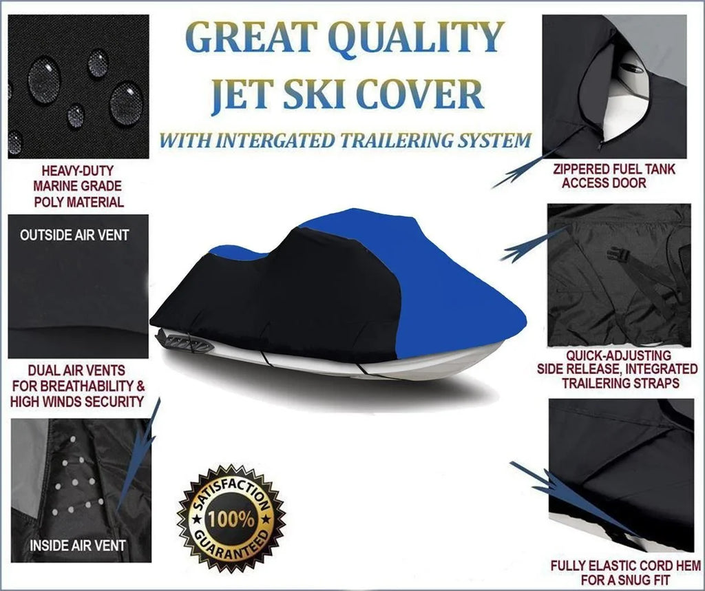600 BLUE 2003 2006 Jet Cover 2007 Cover for /STX-15F BLACK 2004 2008 Ski 2007 Compatible 2005 DENIER / 2006 2008 STX-12F 2003 Kawasaki 2005 2004 HEAVY-DUTY,