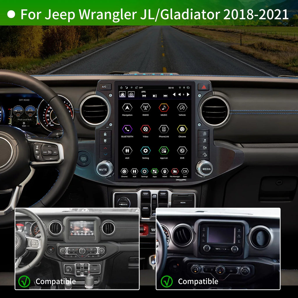 Stereo Gen5 for Radio T-style Car Apple 4G+64G Android SirusXm inch Linkswell Carplay GPS Car Auto 12.1 Gladiator 2018-2021 Replacement Touch Wrangler radio Truck Screen Jeep Navigator