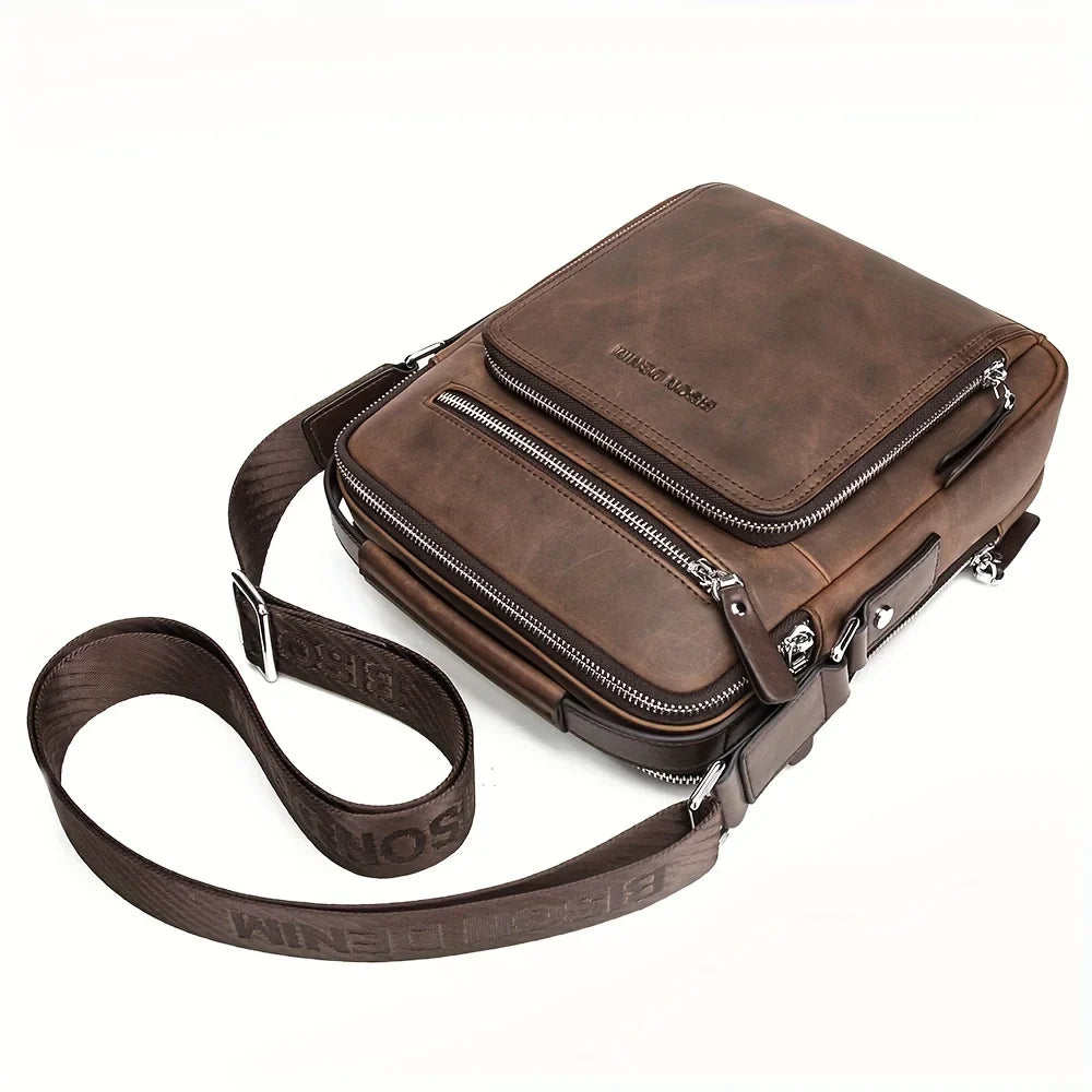 Handbags Cowhide MICHROE DENIM Casual Vintage Genuine Crossbody Bag Bag Leather N2333-1ZF Shoulder Men¡®s Designer Messenger