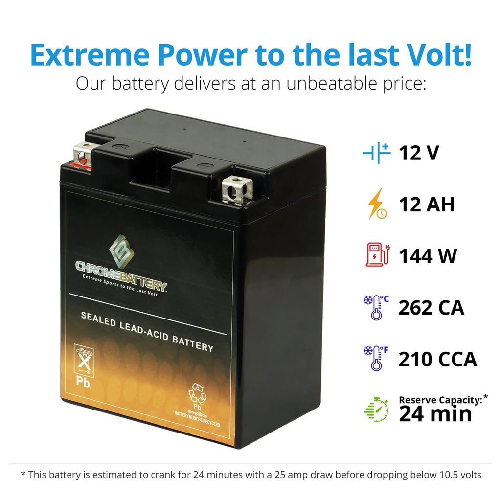 CCA) Ah, 12 300 Battery Atv Battery 1995 for Chrome YTX14AH-BS Bayou 4x4 210 (14AH-BS Klf300-c Volt,12 300cc Kawasaki