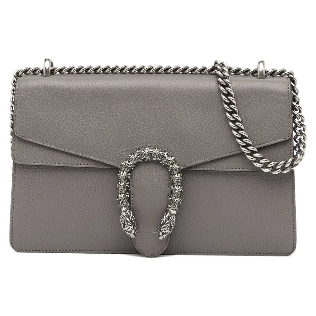 Unisex Authenticated Gray Calf Shoulder Leather Small Bag Dionysus Pre-Owned Gucci (Good)