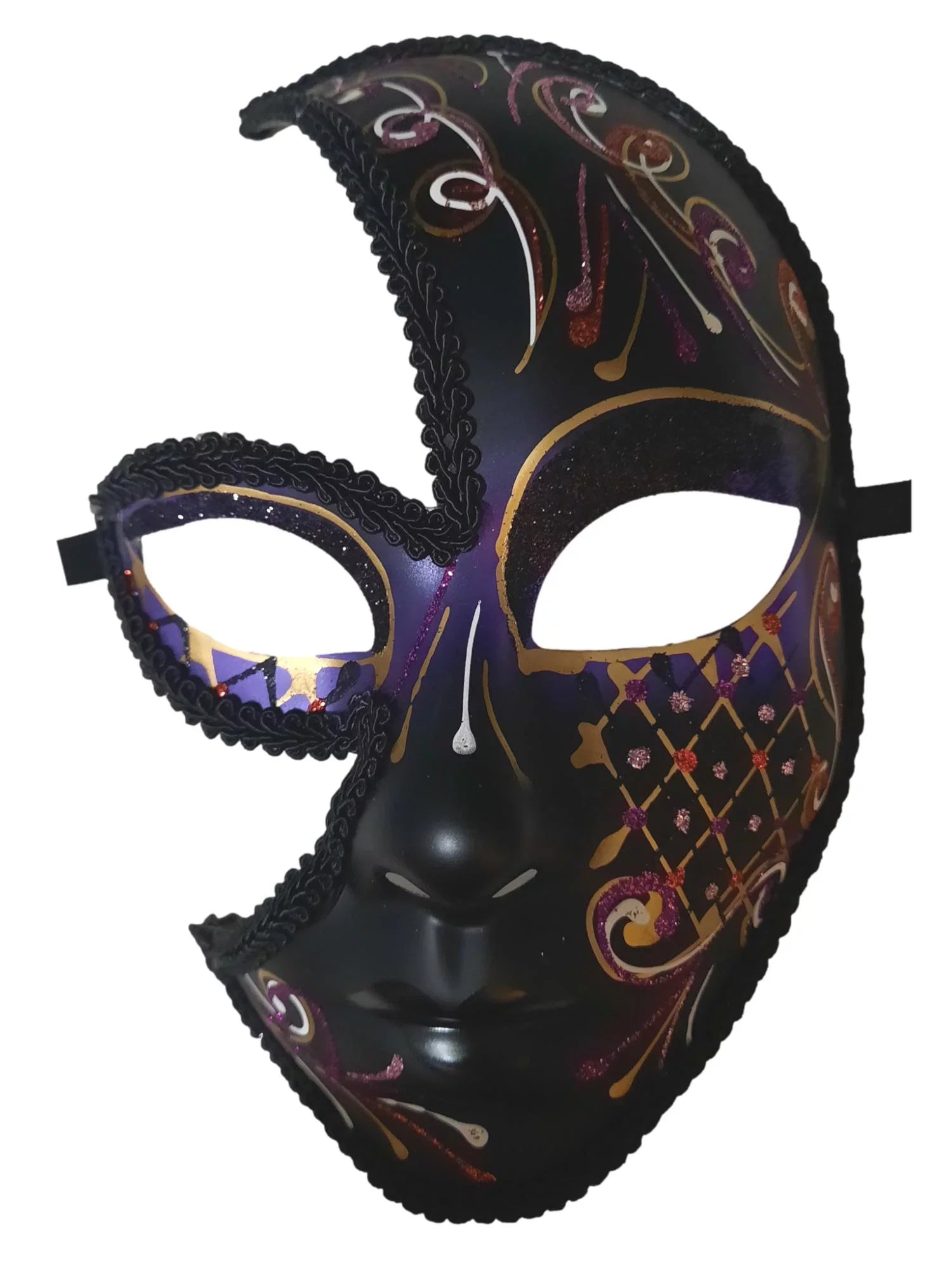 Red Mask Fancy Cut Out Black Full Masquerade