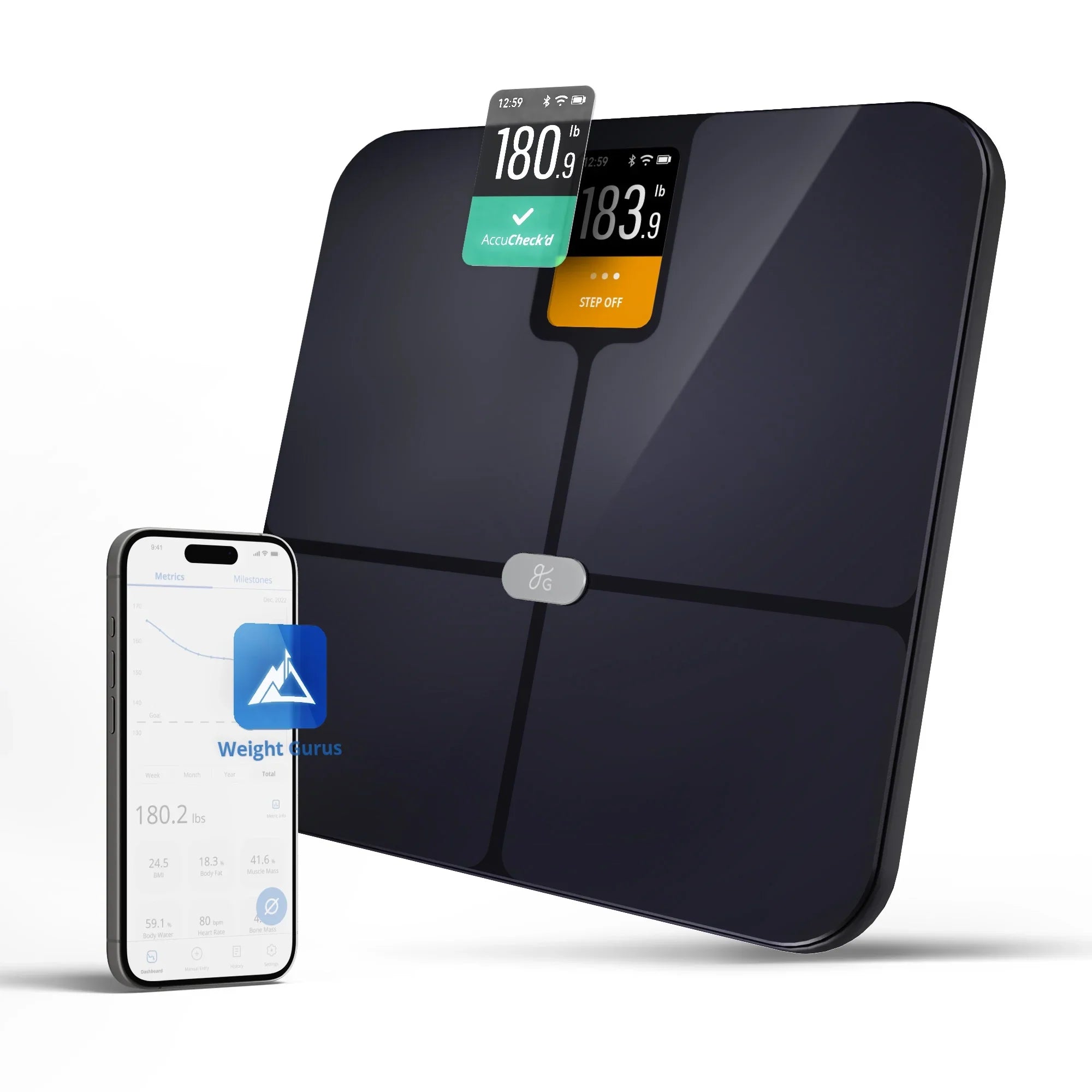 and Verve SwiftSync, Goods Greater AccuCheck and User Free with Bathroom 10 Digital App Profiles Smart Scale, Tracking Bluetooth Enabled Featuring WiFi