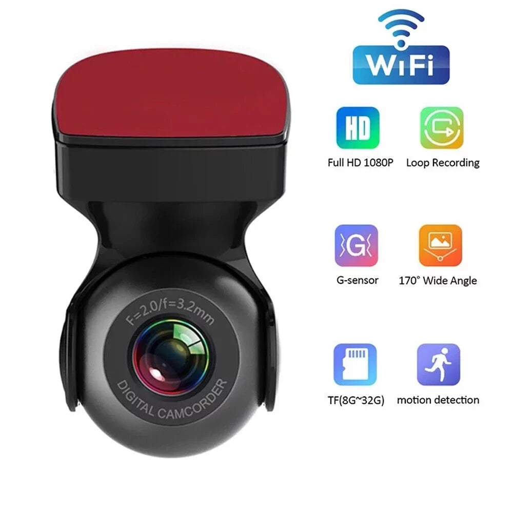 170&deg; - Cam HD Camera WiFi Car Recorder 1080P Cam Dash