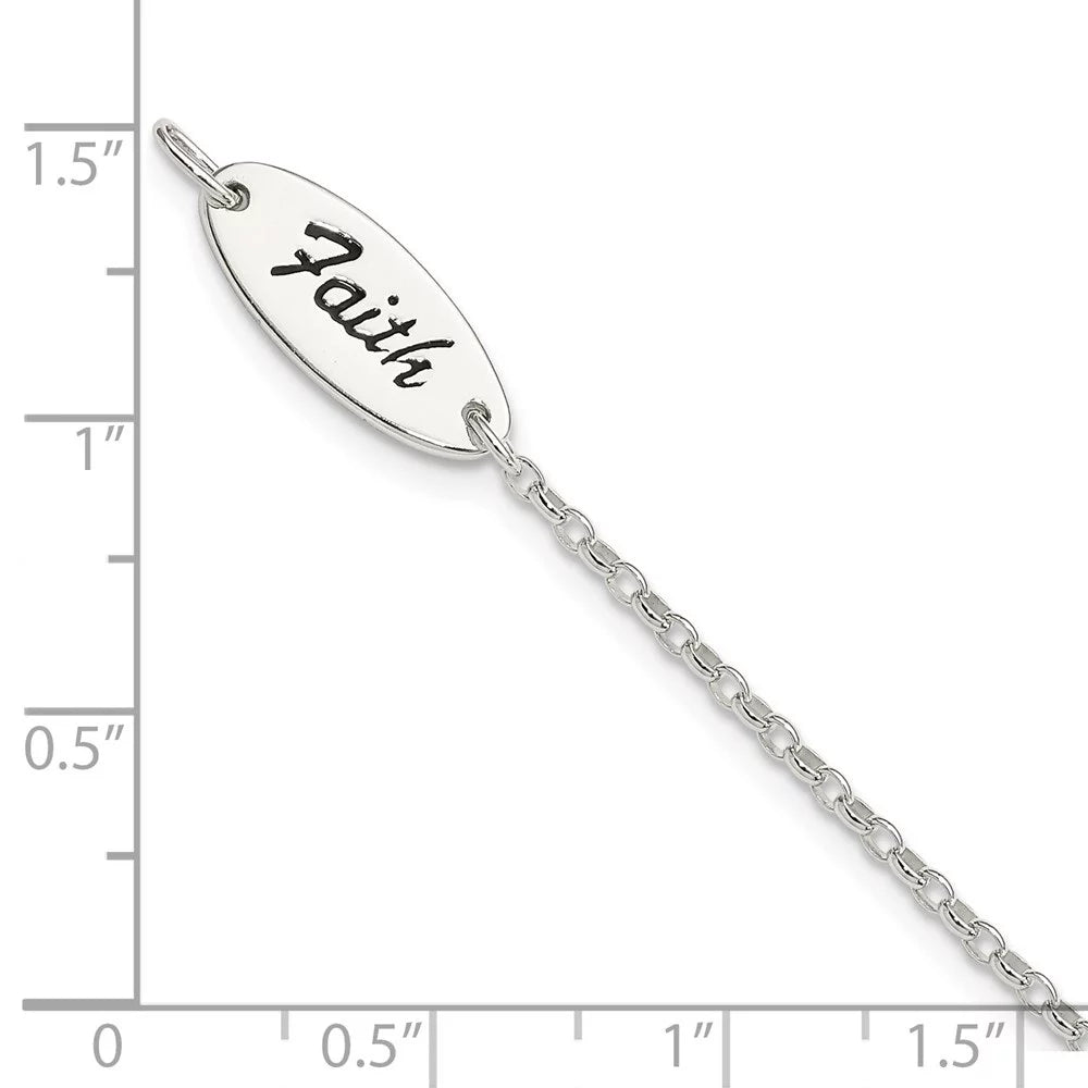 and FAITH Silver 7.5inch Auriga Cross Bracelet Women Enamel for 925 Sterling