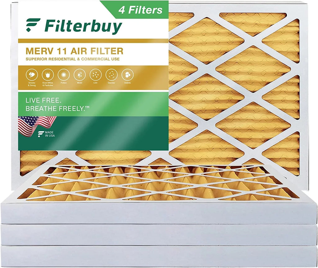 Filters HVAC (4-Pack) AC 11 Furnace Pleated 12x24x2 Air MERV Filterbuy