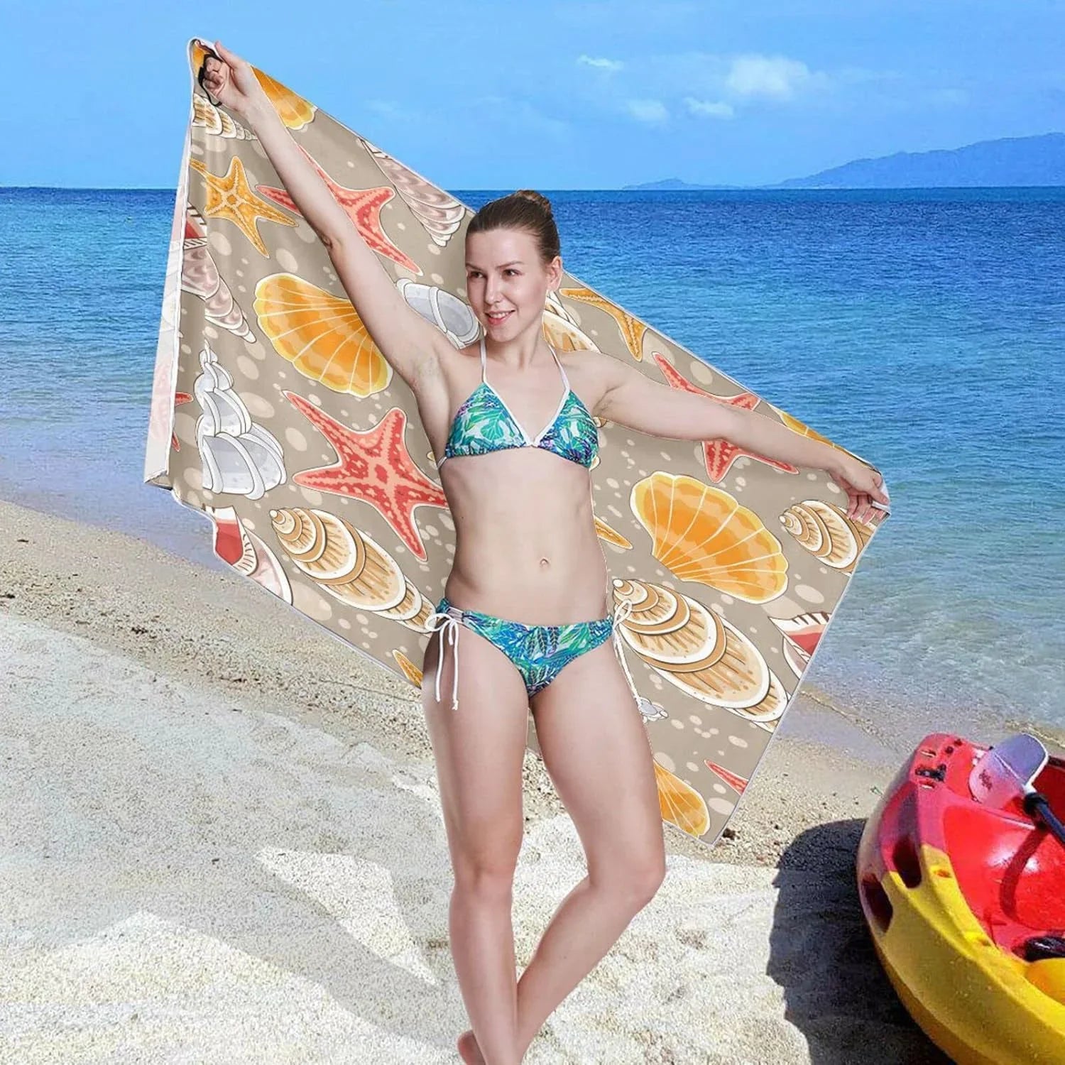 Swimming - Quick Towel Oversized Dry Compact - Holiday#2 Travel Camping Lightweight Beach Towels Absorbent Super for Seashells Bestwell Towel
