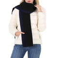 Double-Faced Navy Tory Cashmere Burch Wool And Scarf Tory