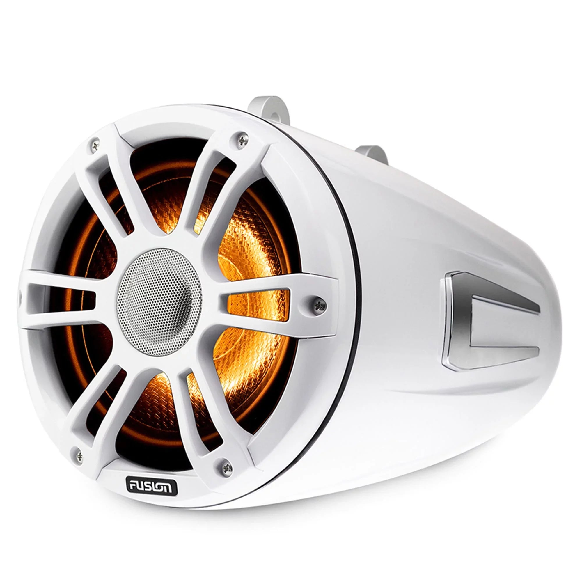 Sports White Swivel 7.7'' Tower and Speaker SG-FLT772SPW Fusion with 4-Channel Clamps Amplifier SG-DA41400