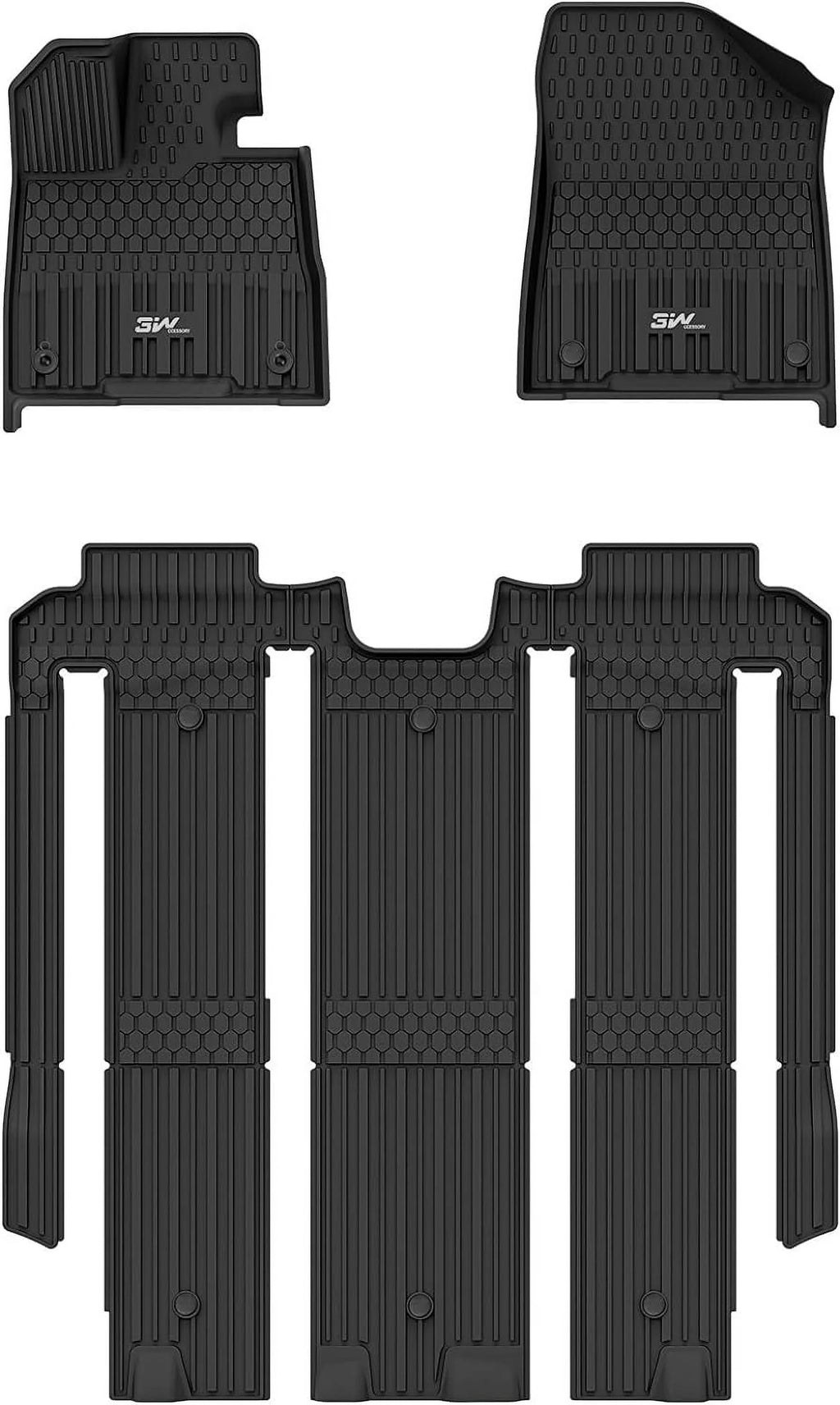3W Mats Sienna 7 fit Toyota seat TPE Sienna weather Liner Seat Floor for 7 Car Floor 2021-2024 All