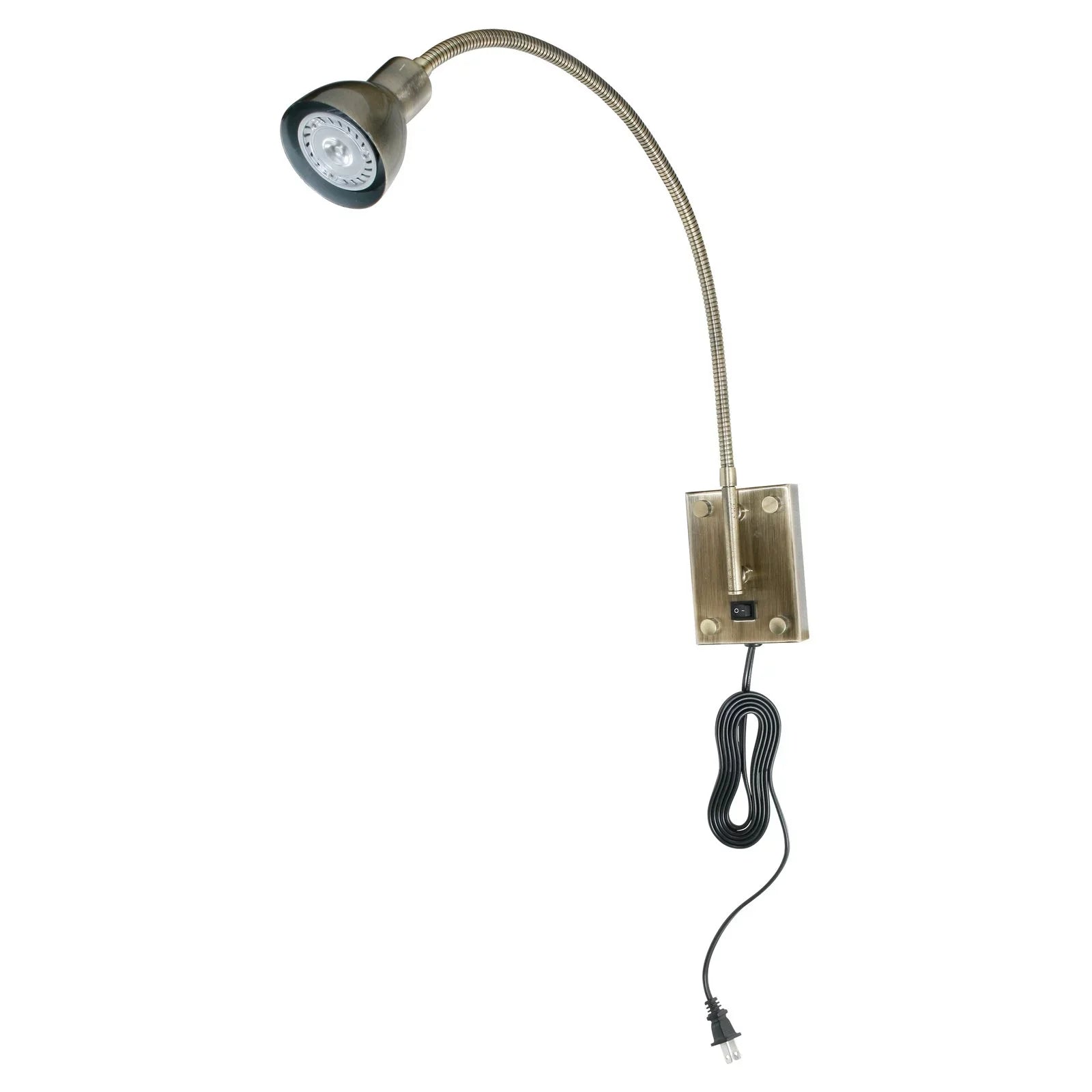 in Metal Wall Gooseneck 3.5" Cal LED Lamp Durable Silver Lighting Reading
