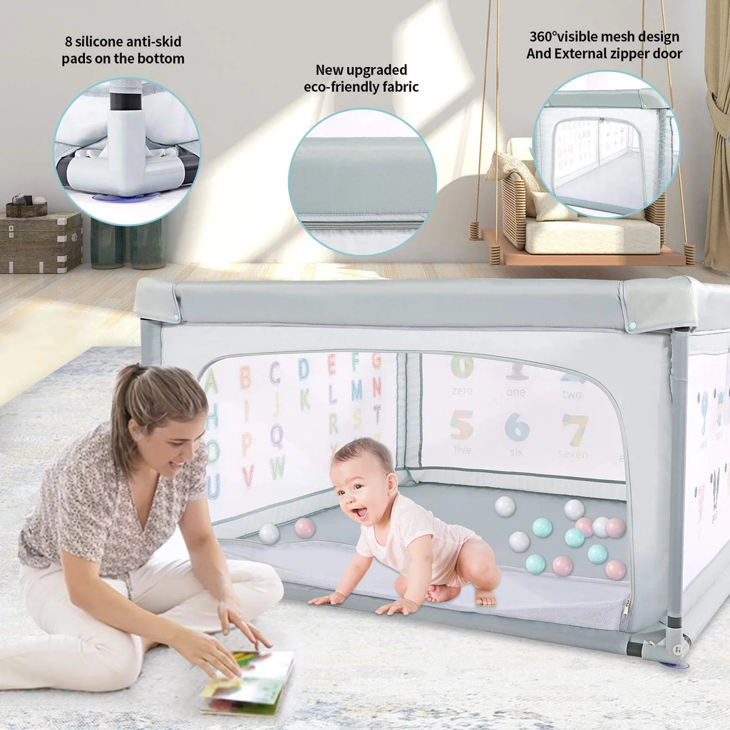 Safety Playpen Play Nordmiex 59*70*27 Pull with for Baby Baby inch Two Rings, Yard