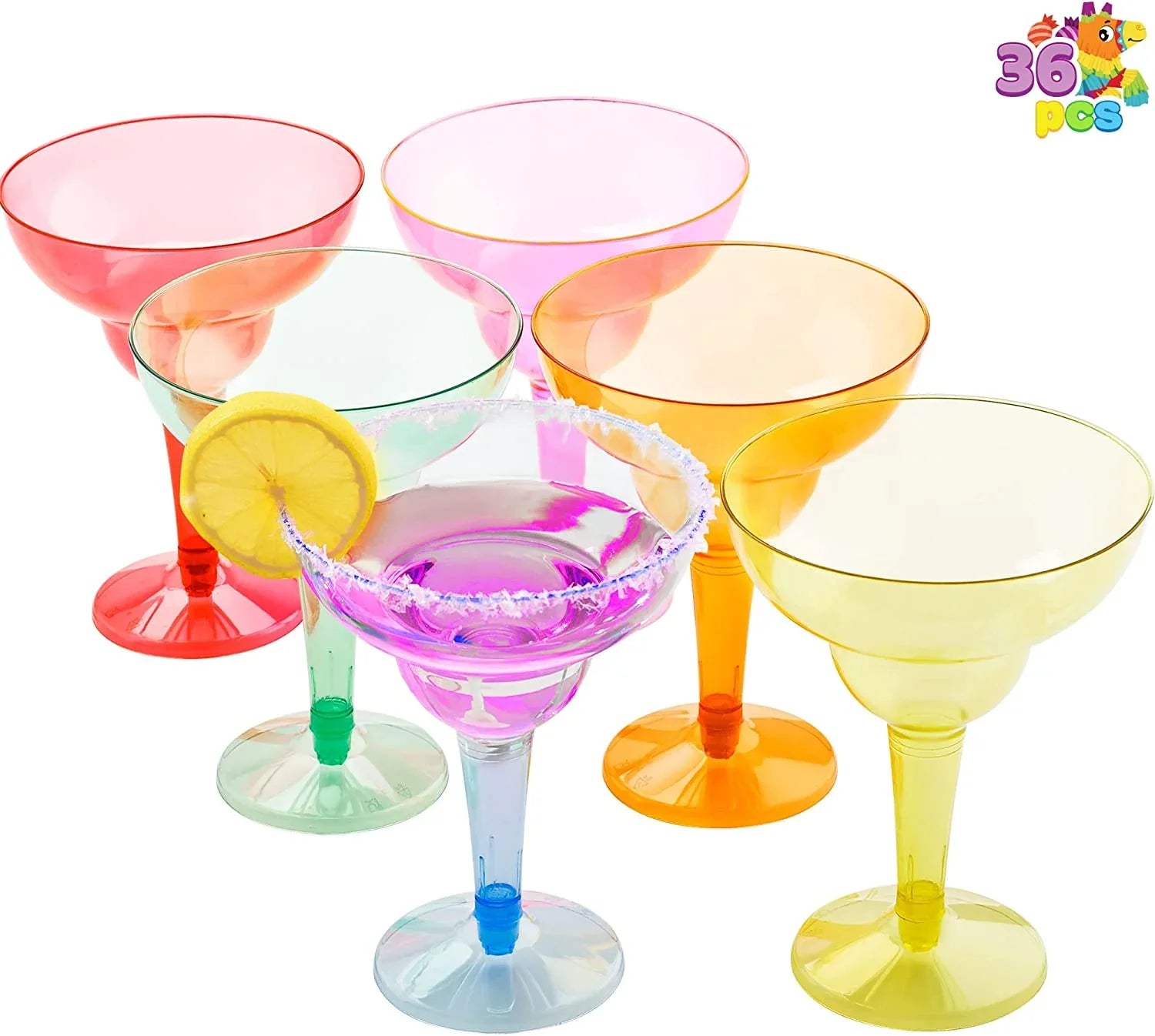 Cups Fun,Plastic Margarita Mayo JOYIN De Supplies Theme oz Party Fiesta 48 Margarita De Mexican Decorations,12 Decoration Party Glasses Cinco Party Mayo Glasses for Taco Cinco Plastic Pcs