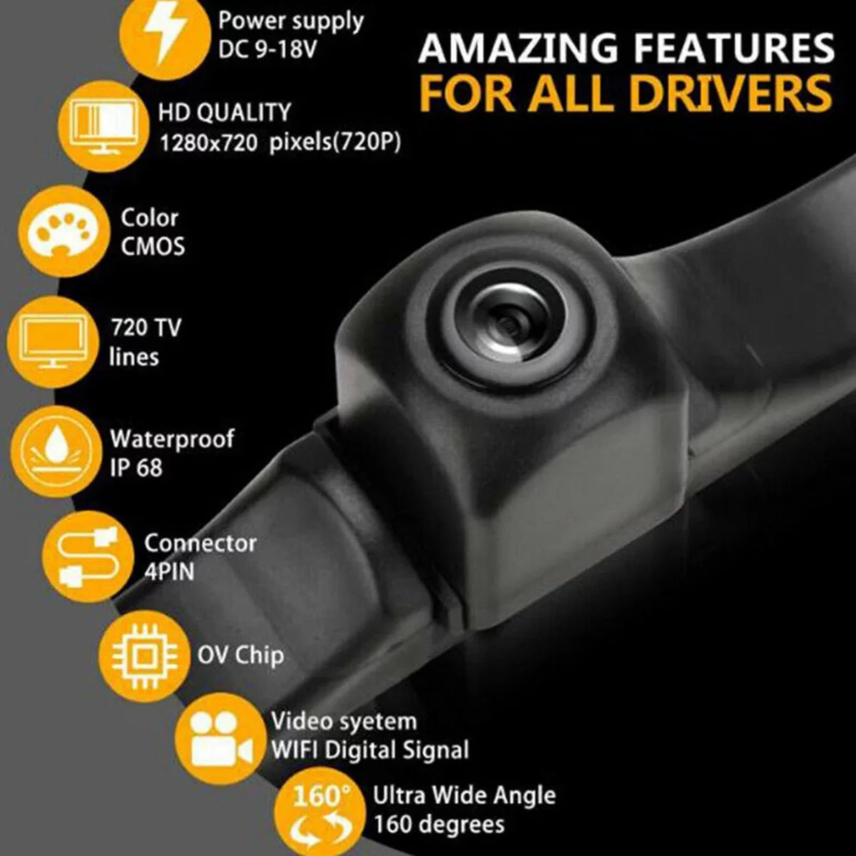 170 For Cam iPhone Camera Backup Rear Car View WiFi Android Wireless Fit