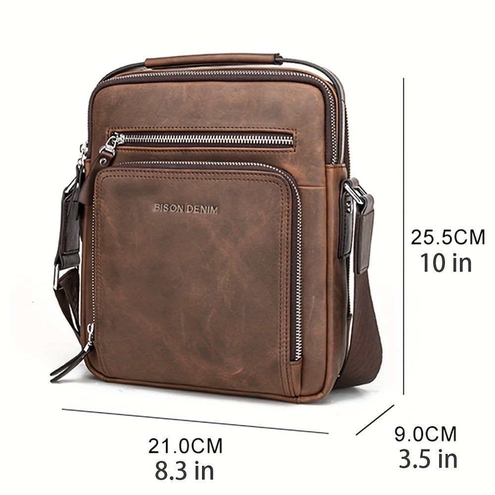 Handbags Cowhide MICHROE DENIM Casual Vintage Genuine Crossbody Bag Bag Leather N2333-1ZF Shoulder Men¡®s Designer Messenger