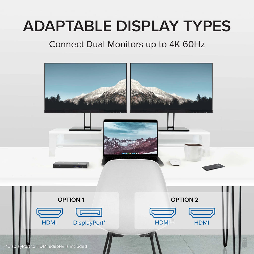and Windows Charging, and Laptops, HDMI, Mac with Jack and Thunderbolt Ethernet, 3.0, Gigabit 96W USB-C 2x Compatible Plugable 3x 40Gbps USB-C, USB Dock Audio - DisplayPort with