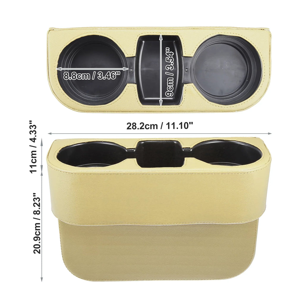 Car Car Cup Pocket Storage Gap Seat Box Multi-function Holder Side Beige Filler Seat Console Organizer