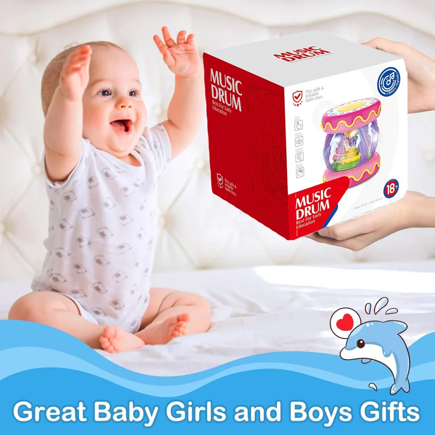 6 Unicorn Girls Sytle-Carry Toddlers 12-18 Baby 12 Up Months, Toys Toys 3+ Baby 2 Rotating Old Boys Years Learning to Light for Infant Toys Musical Months, 1