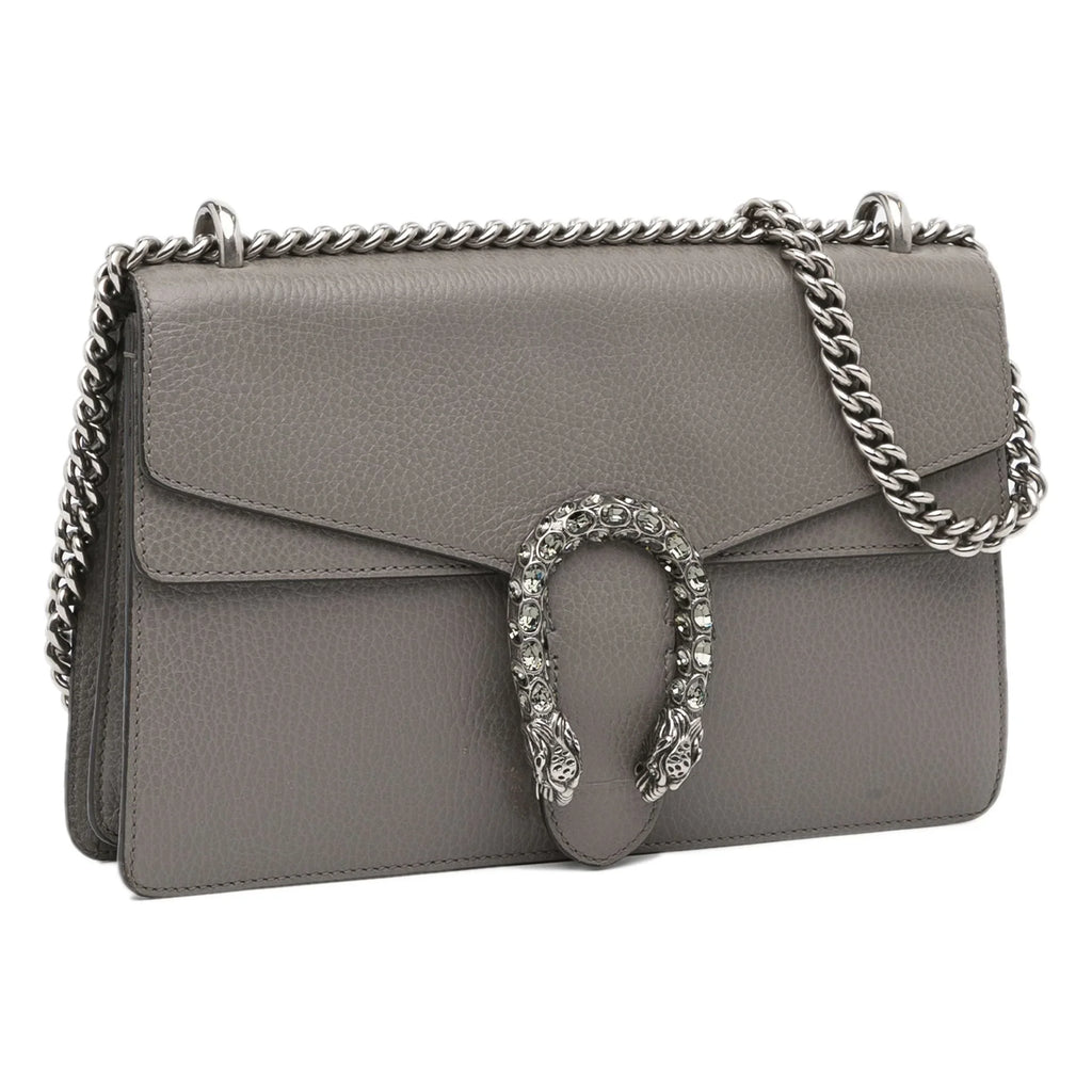 Unisex Authenticated Gray Calf Shoulder Leather Small Bag Dionysus Pre-Owned Gucci (Good)