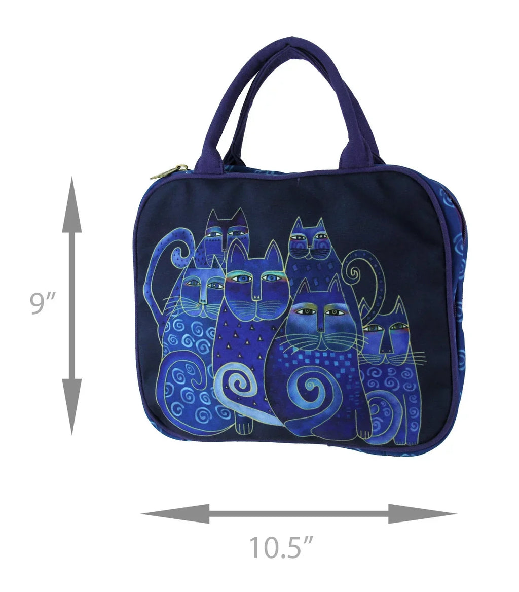 Travel Burch Laurel Tote Cats Indigo Cosmetic