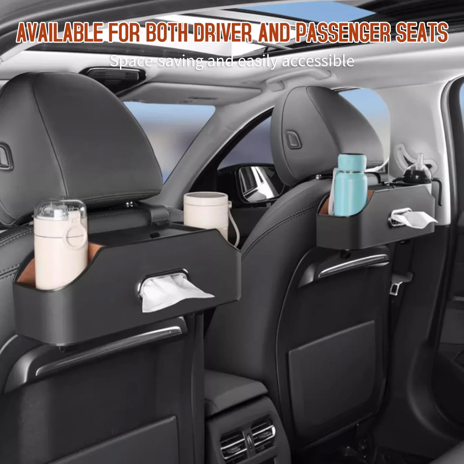 Box Phone Car to Organizer Multifunctional Books Snacks Box, Storage with Backseat Cup Holder, Organize Headrest Toys Hook, Bottles Organizer, Backseat Headrest Car Holder, Phones Tissue