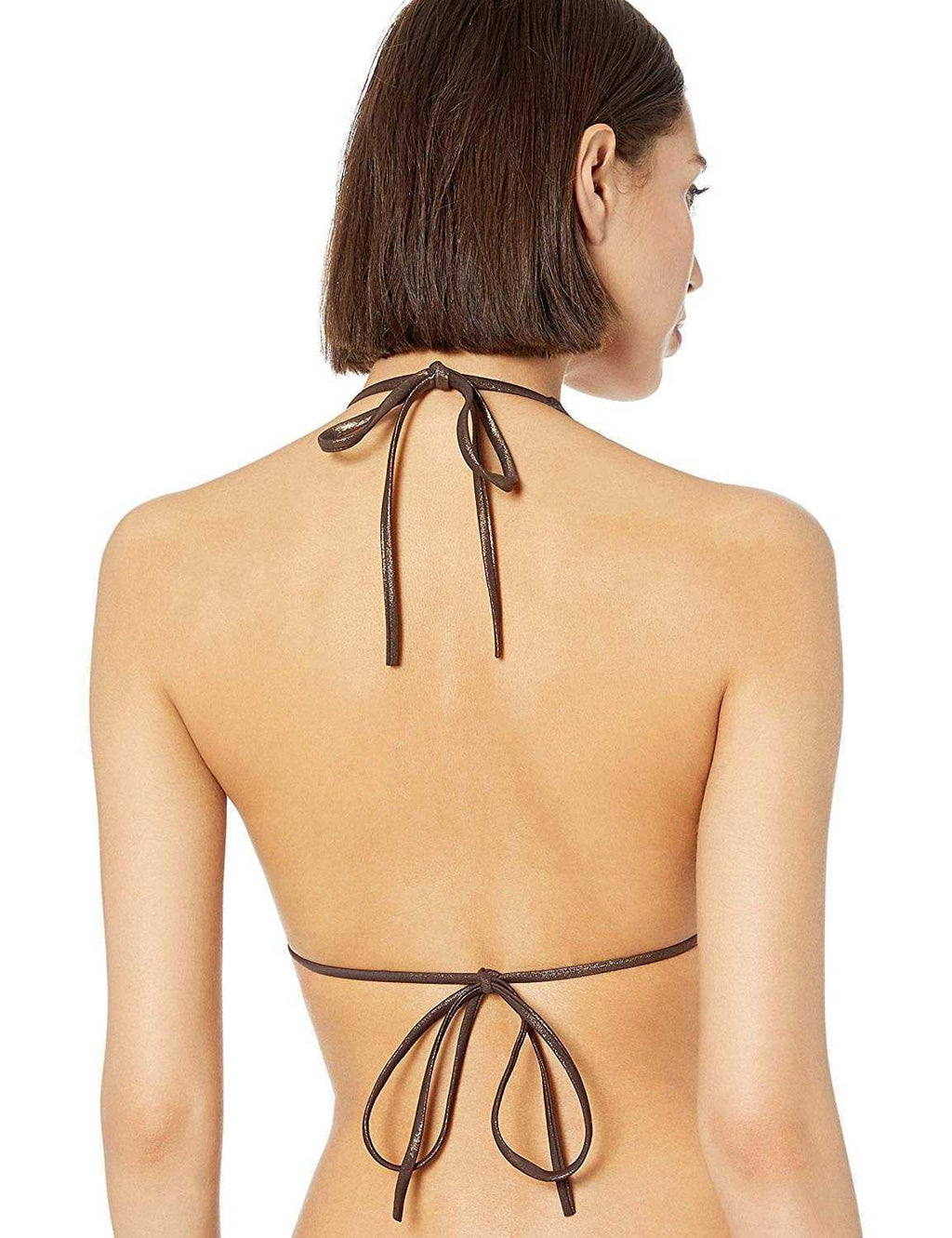 Vince (Bronze, M) Metallic Halter Camuto Bikini Top