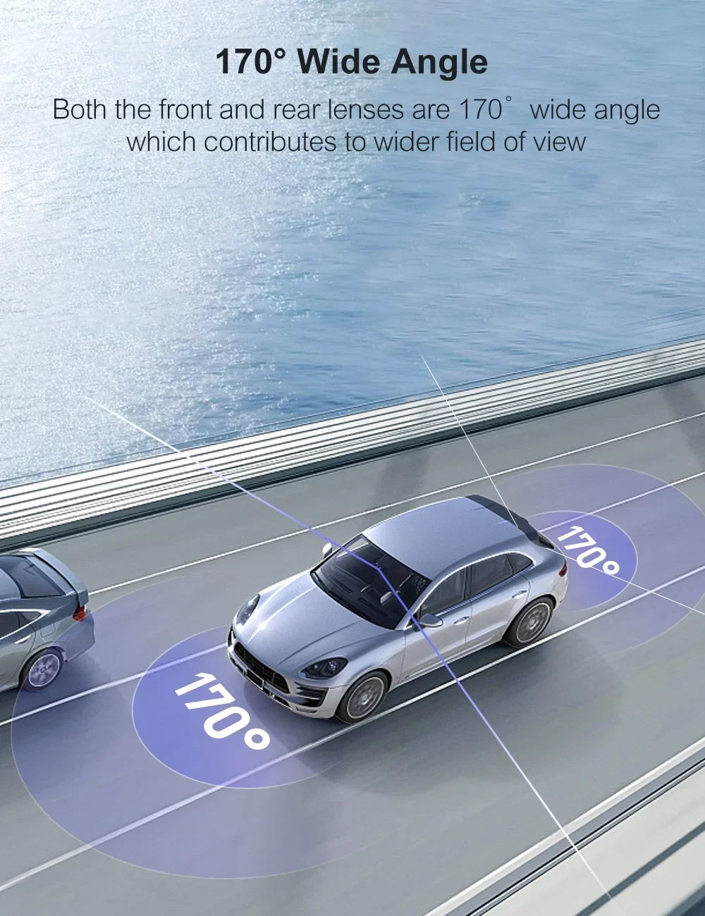 for Vision, Wide Crosstour Loop WDR, 170¡ã IPS Recording, 3 Dash Cars and Angle, Rear,1080P Night Front Dash Recorder Camera Inch Screen, G-Sensor, Mode Support Cam 128GB Parking with with