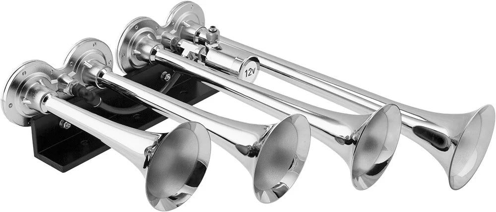 for Fits Vixen Kit VXO8330APRO/4124XC Complete Trumpets. 200psi Vehicles 4 Pickup/Jeep/SUV Aluminum dB. Tank, Compressor, Air 3 like Gallon Trucks/Car/Semi. Loud Train System- Horns Onboard Horn Super