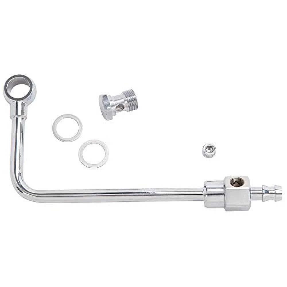Steel 3/8 Kit Barb Chrome with 8126 Fuel Line Fitting Edelbrock