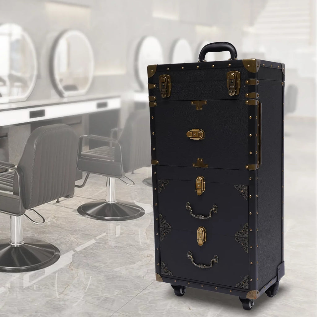 Makeup Salon Hairdressing Aiqidi Beauty Hair Stylist Trolley Luggage Tool Organizer Train Travel with Barber Case Holder Dryer Cosmetic Box Lockable Rolling