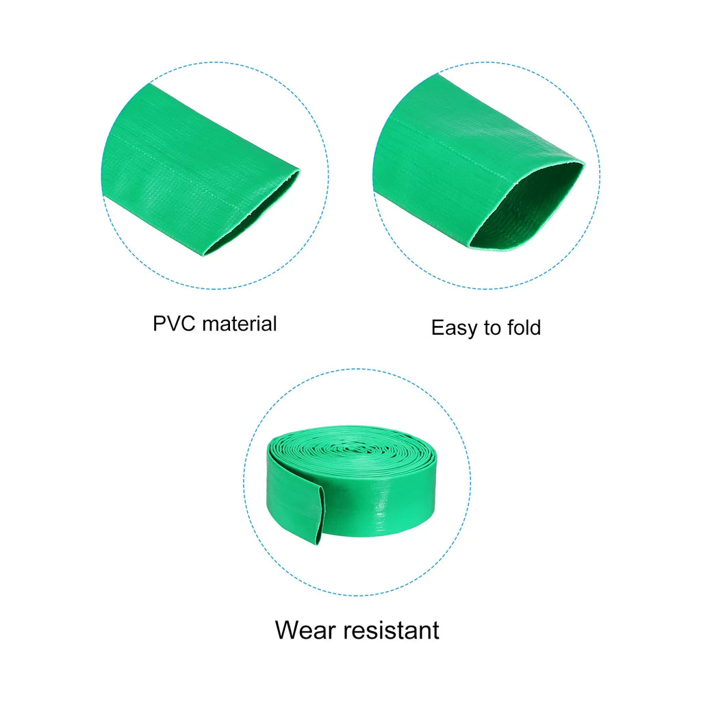 for 2" Reinforced High Swimming Hose Hoses Pool Backwash Pressure 0.3MPa 25ft PVC Dia Discharge