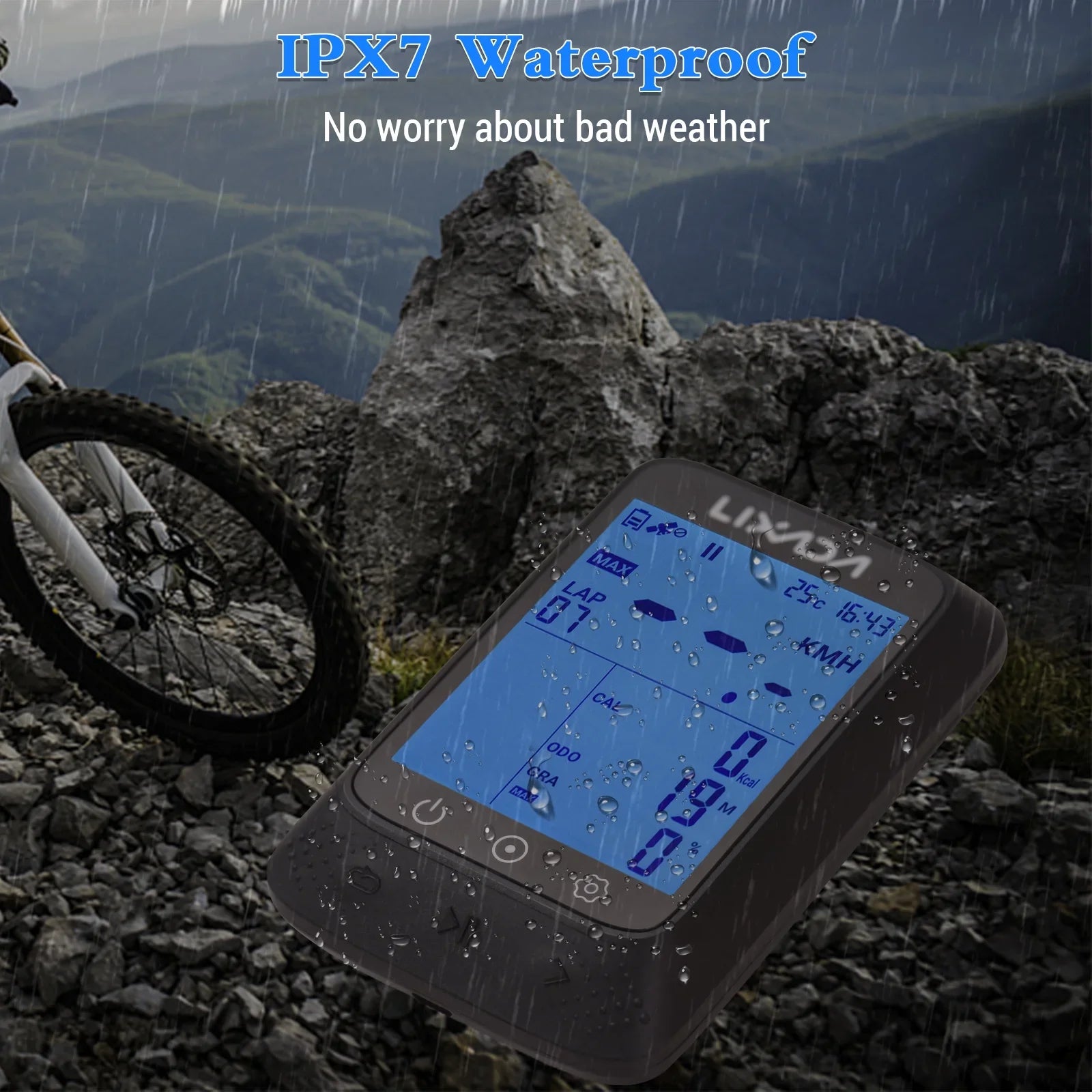 BT ANT+ Sensor Altitude Wireless Support 2.3in Waterproof Connectivity, APP Strava Aibecy with GPS Gradient, Bike and Computer