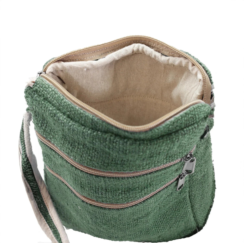 Crossbody Multi Hemp Banyan Green Pocket Purse - Core