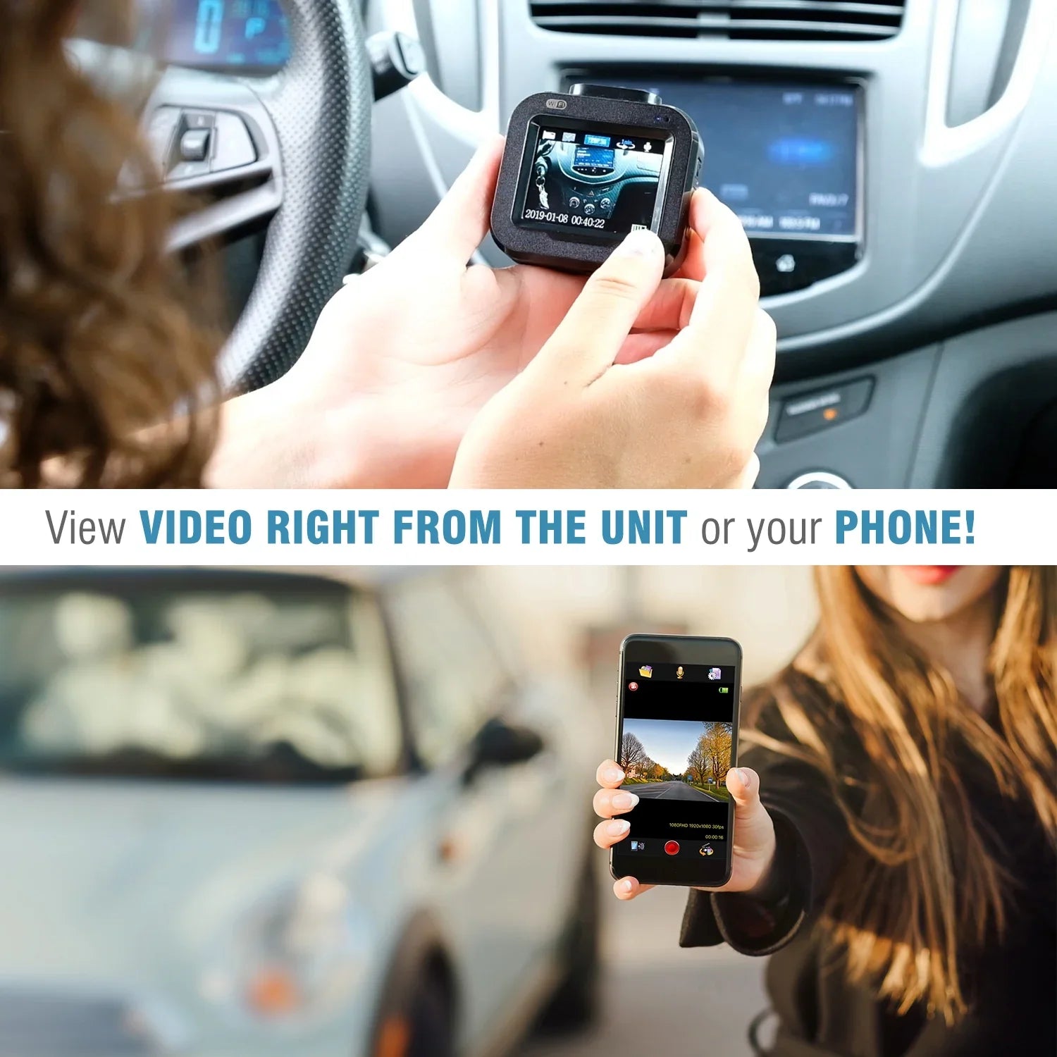 DashCam Car Wide and Full Loop Camera Recording - G-Sensor PRO Endless Angle HD Wi-Fi, 1080p Camera, with