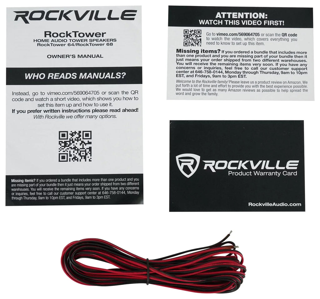 2000w Rockville Mixer+(2) Speakers 5 Receiver Black Bluetooth Home Tower SINGMIX