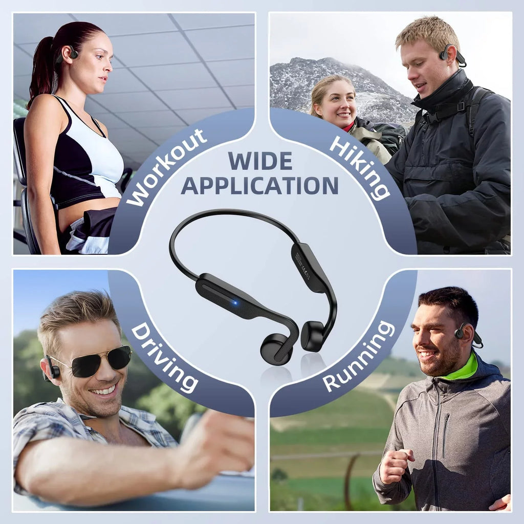 for Bluetooth Sports Driving Earphones, Bone Running, Cycling, 5.0 Hiking, Headset Open Headphones, Conduction Ear Sweat Wireless Headphones, Resistant