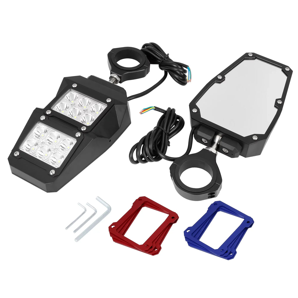 Round Black Yamaha UTV Cage Bargains 6.3" View Rear Light 1.75" Unique for Pair w Roll Mirror