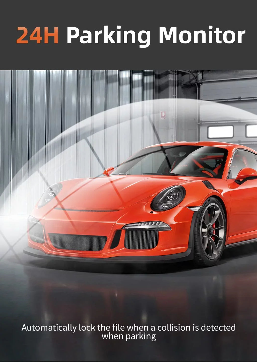 Loop Night Parking 2.5K WiFi, Control, WOLFBOX Monitor, Cam, Support Dash 24 Dash Recording, 64GB HD APP Camera Max Hours with Vision, G-Sensor, Full