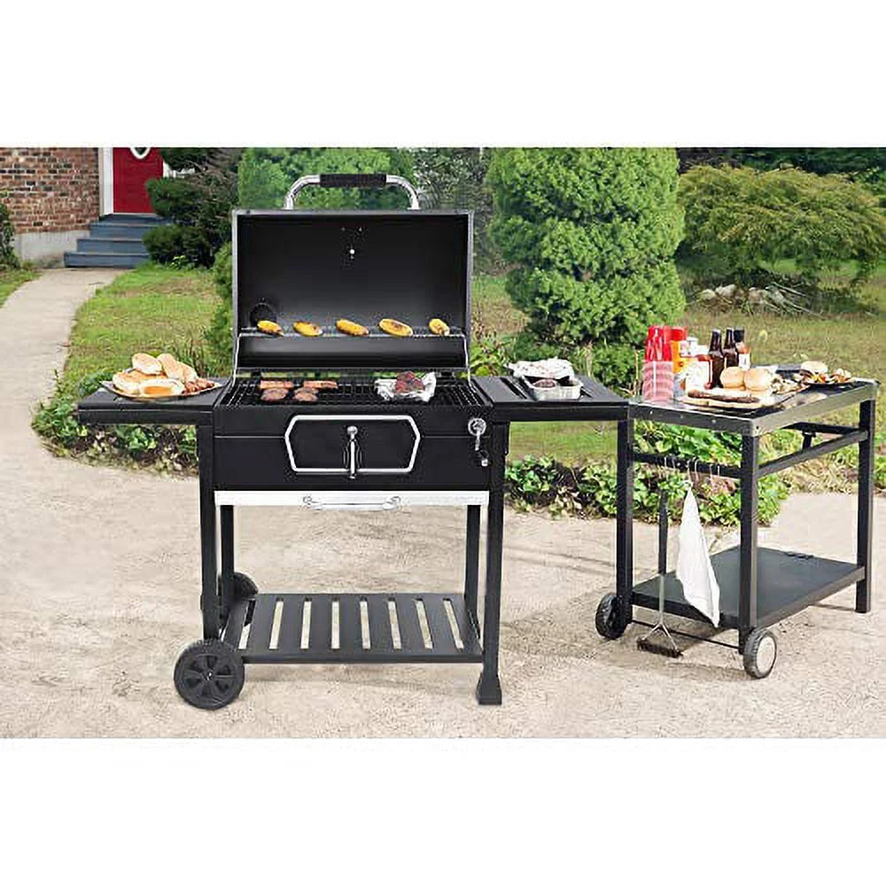 Picnic Smoker Charcoal Gourmet Patio Cooking, CD2030AN Deluxe Black, Grill, 30-Inch Backyard Camping BBQ Large Royal