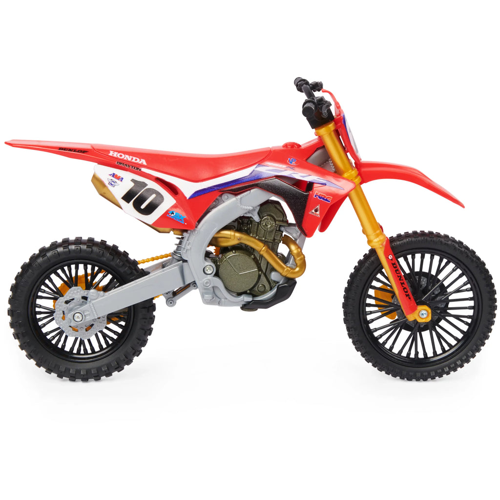 1:10 Brayton Supercross, with Motorcycle Display Justin Replica Scale Stand Collector Authentic Die-Cast