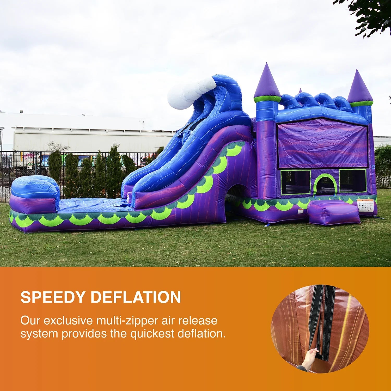 and Outdoor Kids Adults Mermaid and Lane Commercial JumpOrange Slide Dual Bounce Titan House Grade Inflatable Pool for with with Blower