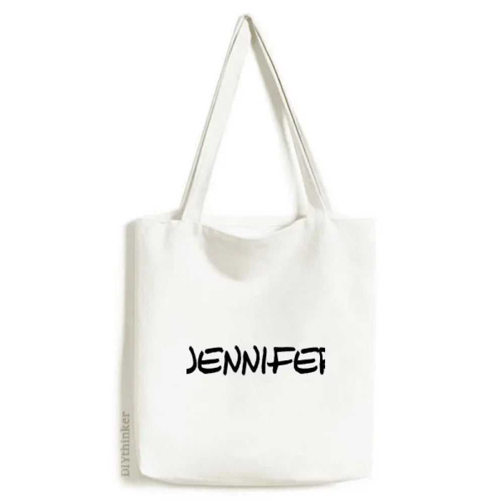 Handbag Handwriting Satchel Canvas JENNIFER Bag Tote English Name Casual Special Shopping