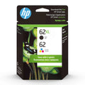 62XL HP Ink Tri-Color Cartridges, Black/62 2/Pack N9H67FN,