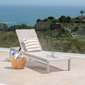 and Armless Outdoor Aluminum and Mesh Gray Lounge, Studio GDF Adjustable Silver Chaise Bay Crested