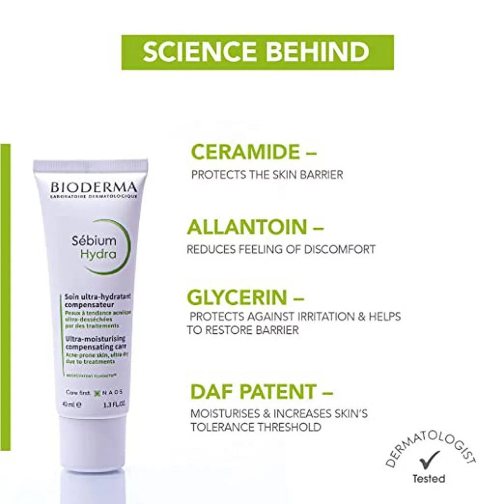 40ml Redness Skin) Bioderma Moisturizer for (Oily Acne,