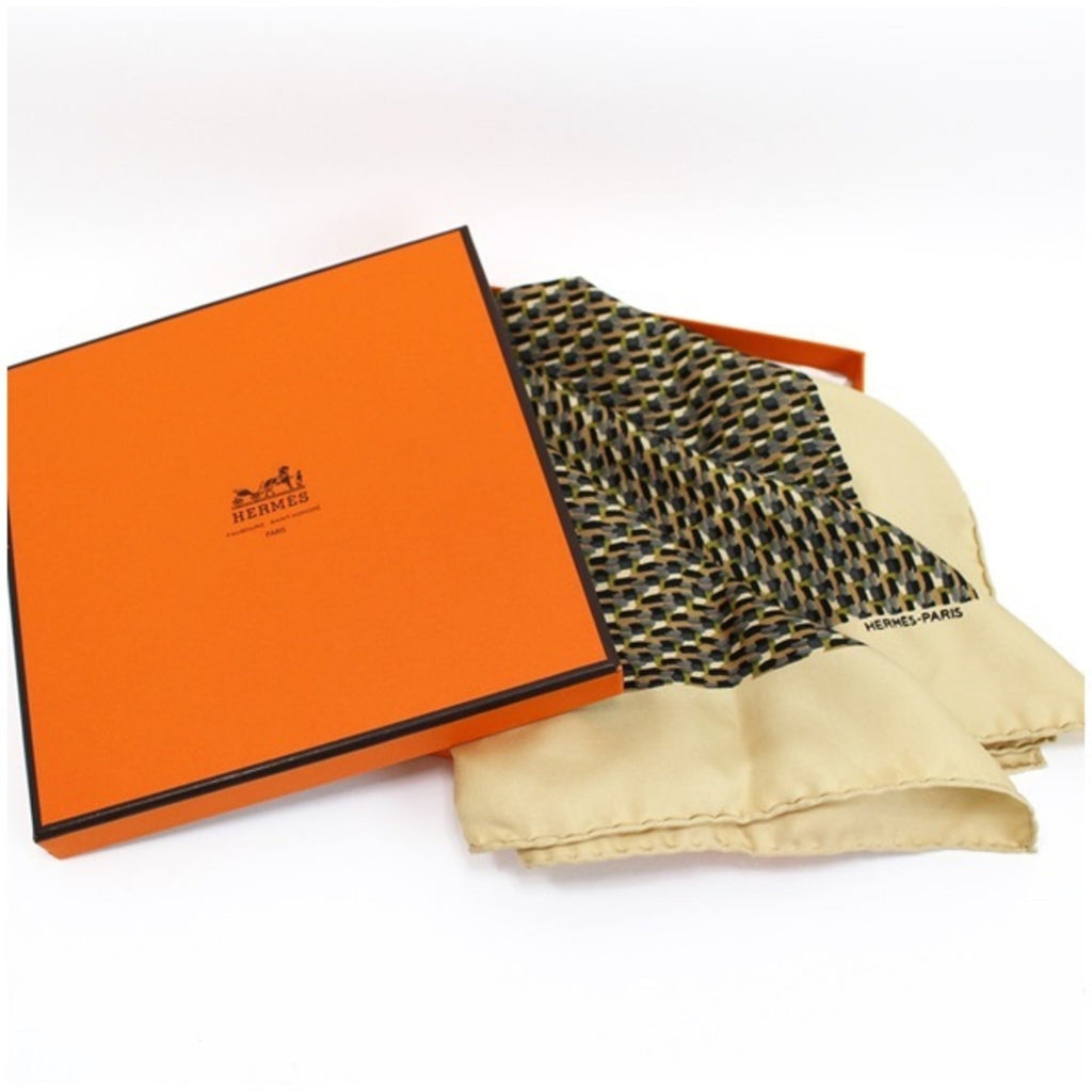 (Good) Hermes HERMES Pre-Owned Scarf 45 Beige Women's Carre Muffler Gaurosh