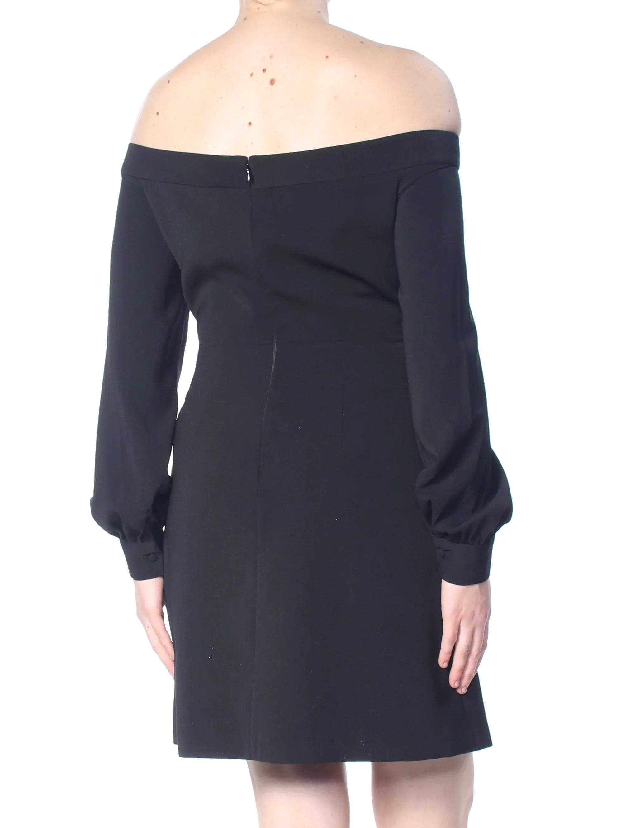 Black Zippered Off $298 Sheath Darted 8 JILL Dress STUART Womens Shoulder B+B